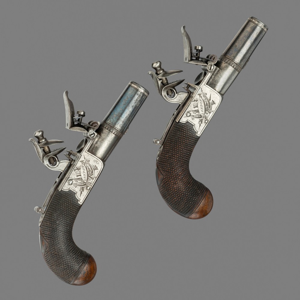 A Pair of Flintlock Pocket Pistols by Goodwin & Co,
