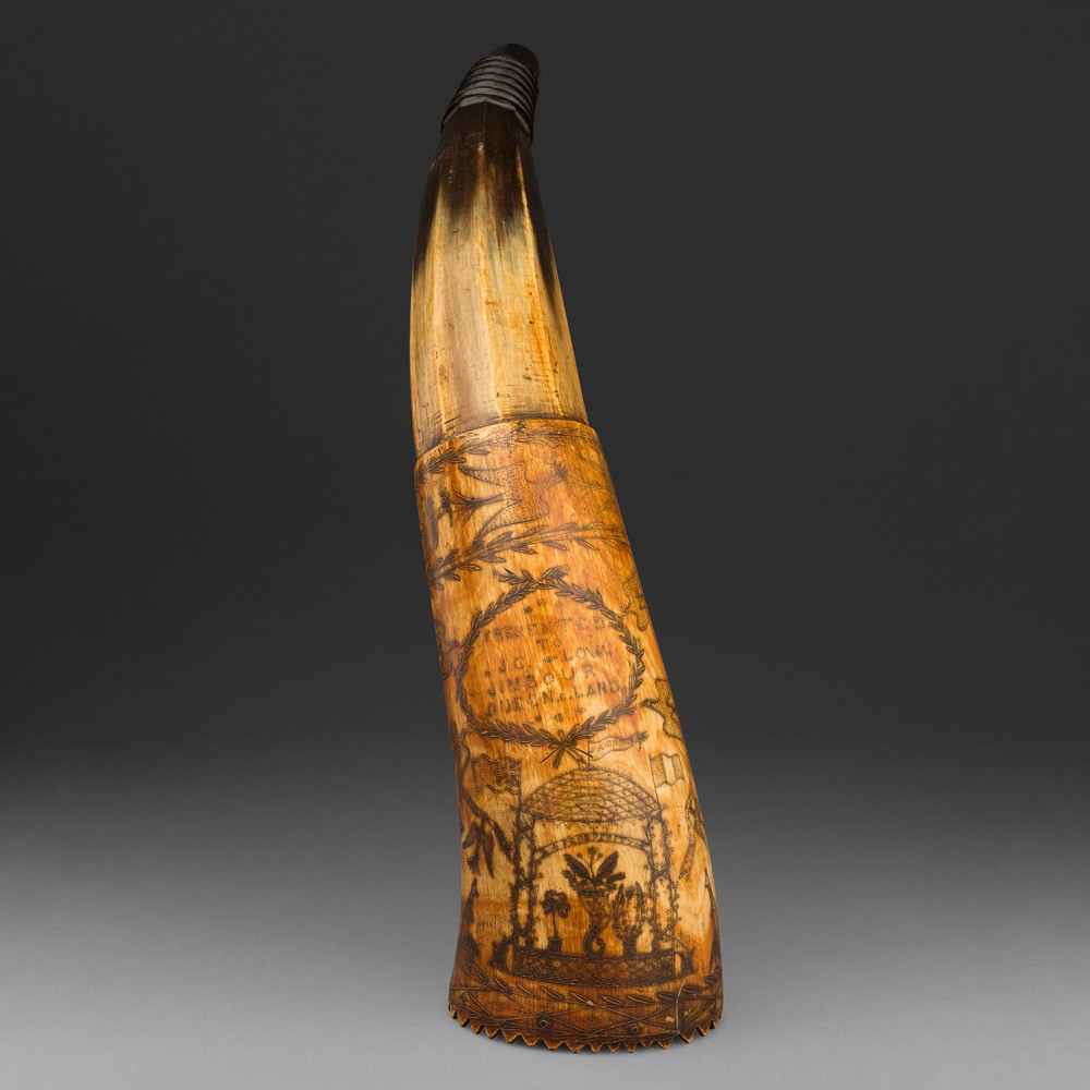 An Australian Signed and Engraved Presentation Powderhorn, 